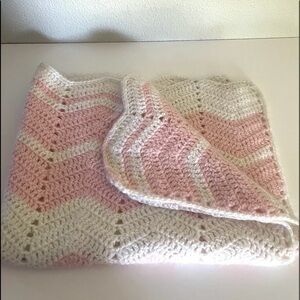 BABY Crochet light pink Afghan throw blanket